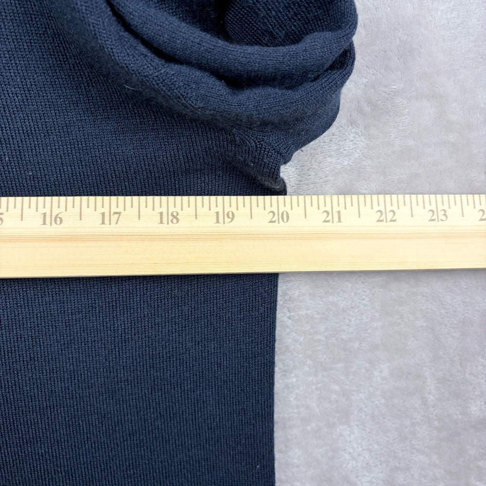 John Varvatos Luxe Sweater Men's Size L Shawl Collar Knit Blue Merino Blend - Picture 4 of 8